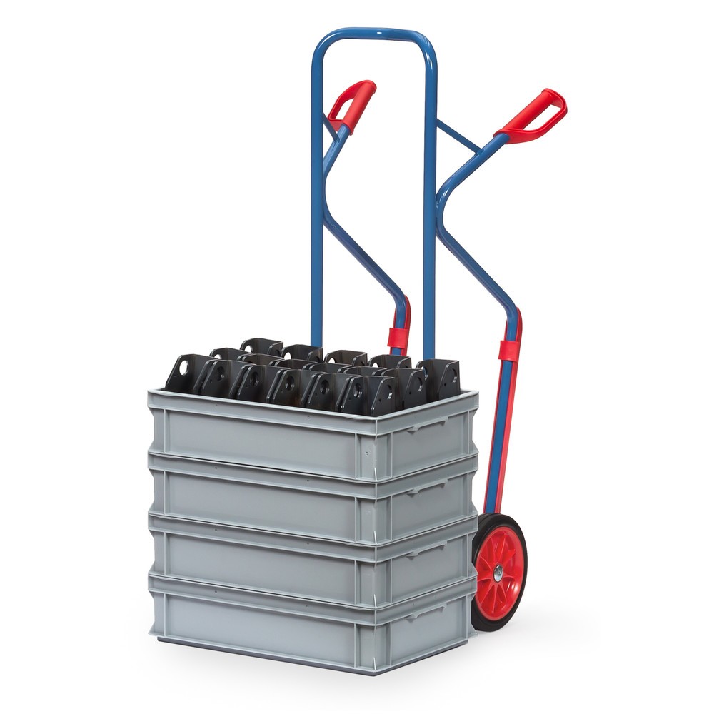 Número de imagen del producto 4: Carretilla apiladora fetra®, capacidad de carga 300 kg, pala An x Fo 320 x 250 mm, con conteras y bandajes de goma maciza, azul brillante
