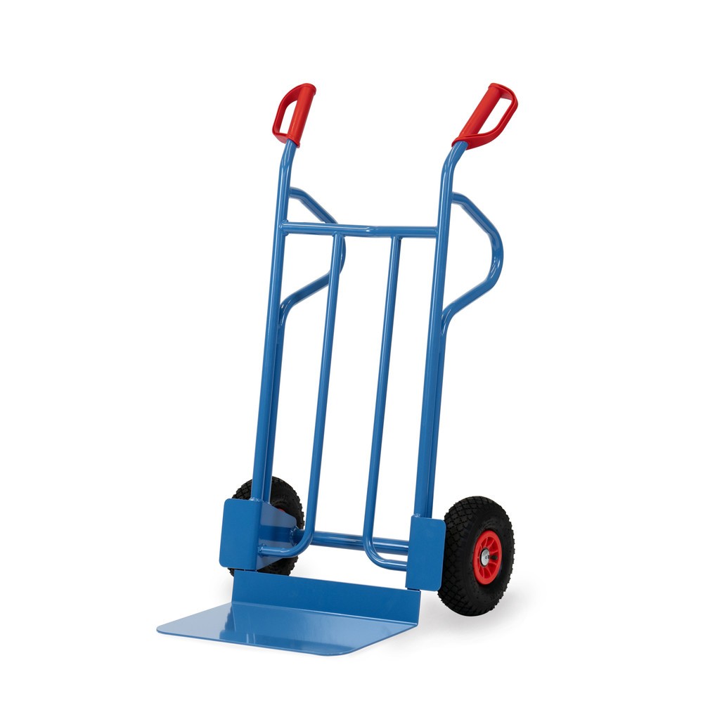 Número de imagen del producto 1: Carretilla apiladora fetra®, capacidad de carga 350 kg, pala An x Fo 480 x 300 mm, con estribo en bandeja, neumáticos de aire