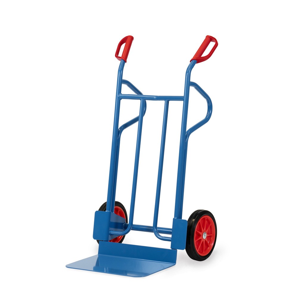Número de imagen del producto 1: Carretilla apiladora fetra®, capacidad de carga 350 kg, pala An x Fo 480 x 300 mm, con estribo en bandeja, bandajes de goma maciza