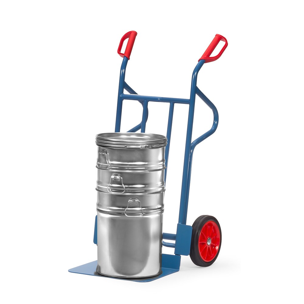 Número de imagen del producto 2: Carretilla apiladora fetra®, capacidad de carga 350 kg, pala An x Fo 480 x 300 mm, con estribo en bandeja, bandajes de goma maciza