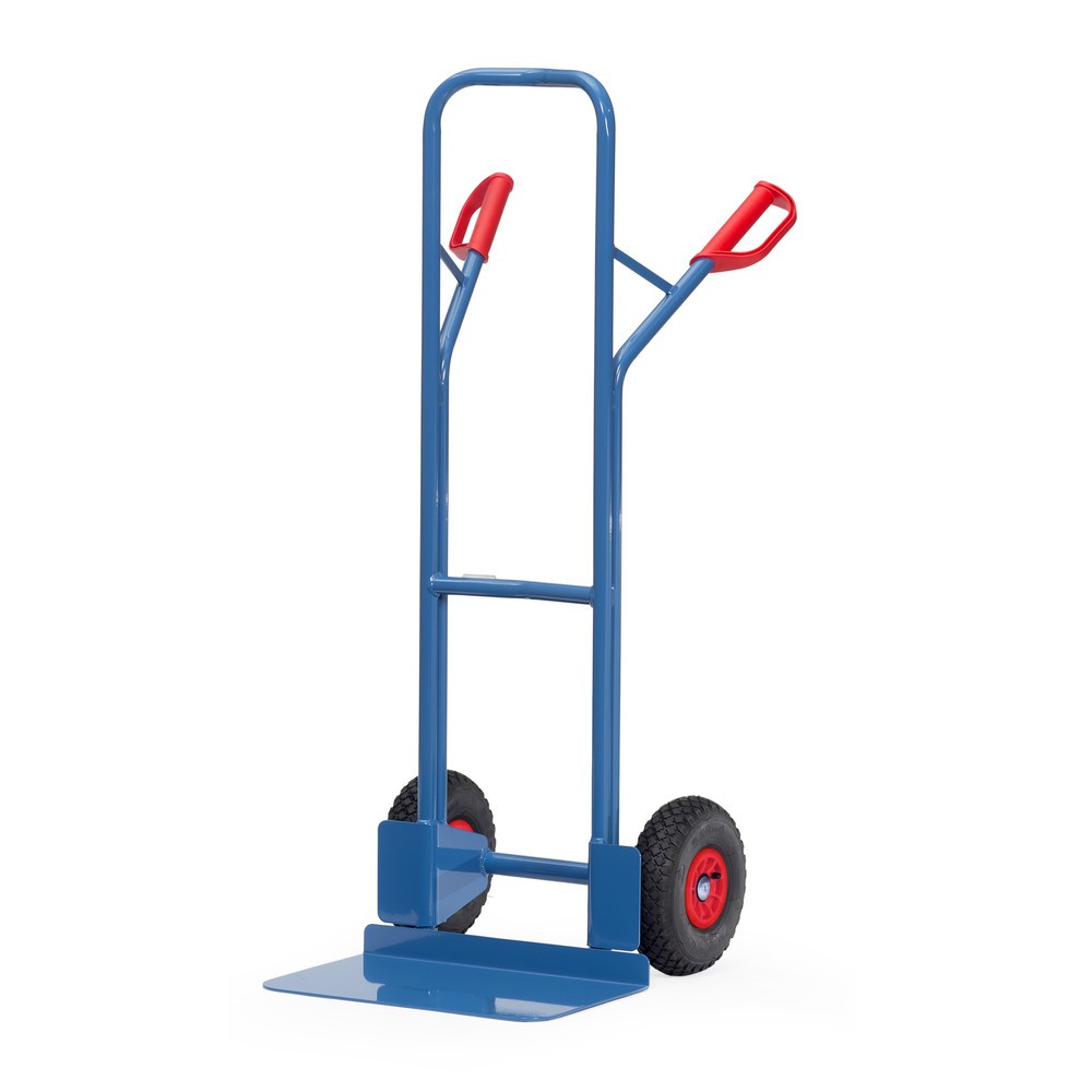 Número de imagen del producto 1: Carretilla apiladora fetra®, capacidad de carga 300 kg, pala An x Fo 480 x 300 mm, con travesaño arriba, neumáticos de aire