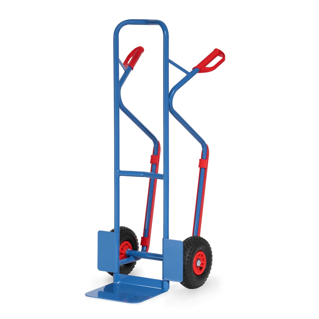 Número de imagen del producto 1: Carretilla apiladora fetra®, capacidad de carga 300 kg, pala An x Fo 320 x 250 mm, con conteras y bandajes de aire, azul brillante