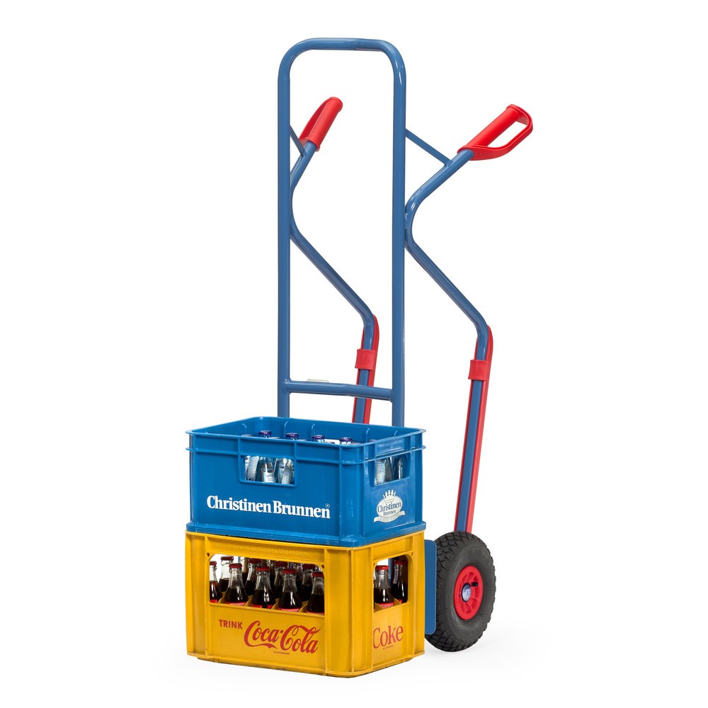 Número de imagen del producto 2: Carretilla apiladora fetra®, capacidad de carga 300 kg, pala An x Fo 320 x 250 mm, con conteras y bandajes de aire, azul brillante