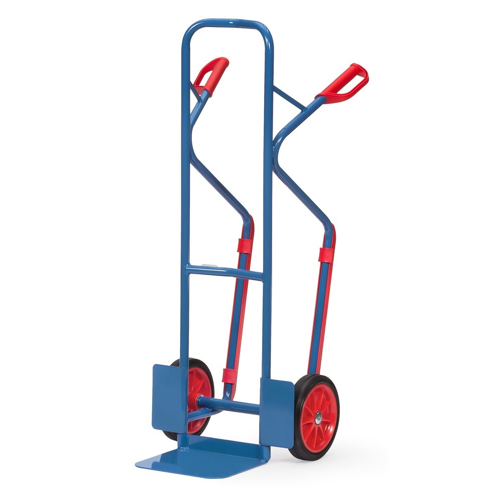 Imagen del producto: Carretilla apiladora fetra®, capacidad de carga 300 kg, pala An x Fo 320 x 250 mm, con conteras y bandajes de goma maciza, azul brillante