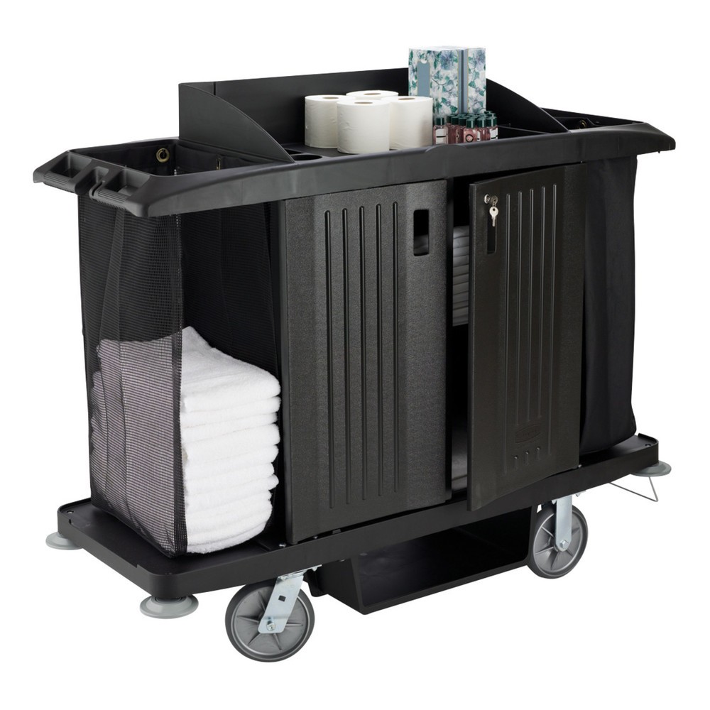 Número de imagen del producto 2: Carro para hoteles Rubbermaid®, negro, 1.270 x 559 x 1.524 mm (alto x ancho x fondo)