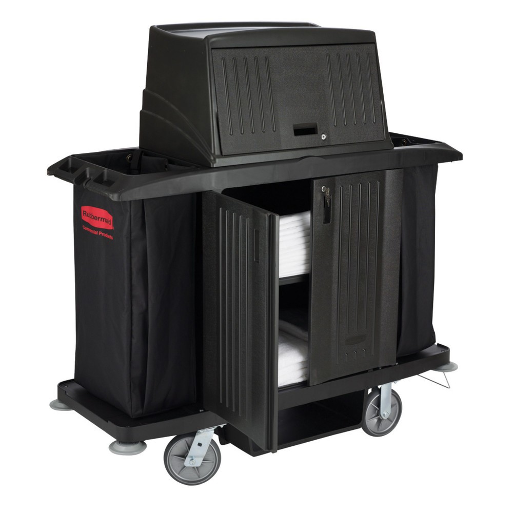 Número de imagen del producto 4: Carro para hoteles Rubbermaid®, negro, 1.270 x 559 x 1.524 mm (alto x ancho x fondo)