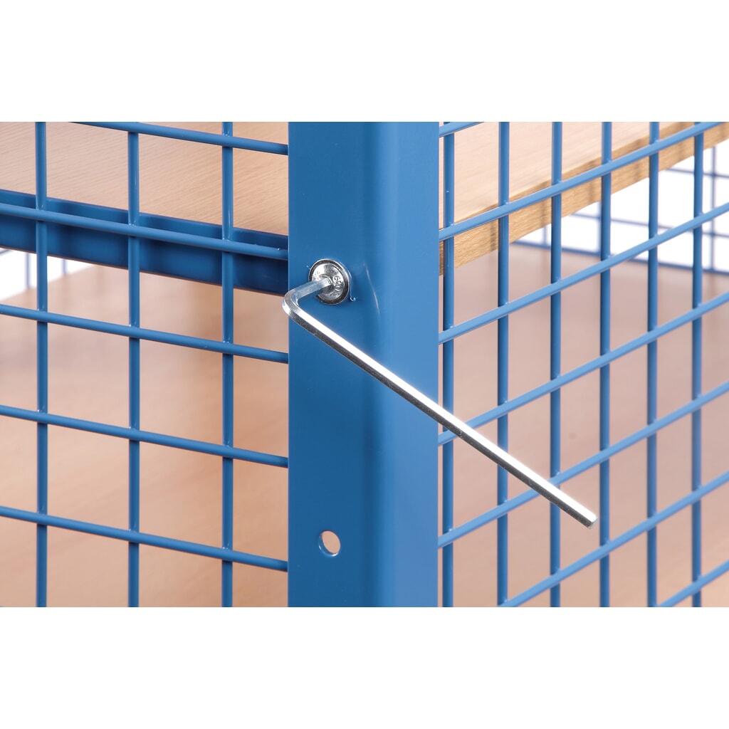 fetra® carro|plataforma de armario, 3 paredes de celosía, 5 niveles de 1.000 x 680 mm Número de imagen del producto 3: fetra® carro|plataforma de armario, 3 paredes de celosía, 5 niveles de 1.000 x 680 mm