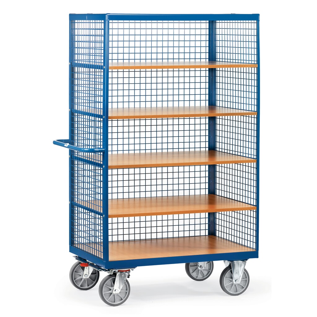fetra® carro|plataforma de armario, 3 paredes de rejilla, 5 niveles de 1.200 x 780 mm Imagen del producto: fetra® carro|plataforma de armario, 3 paredes de rejilla, 5 niveles de 1.200 x 780 mm