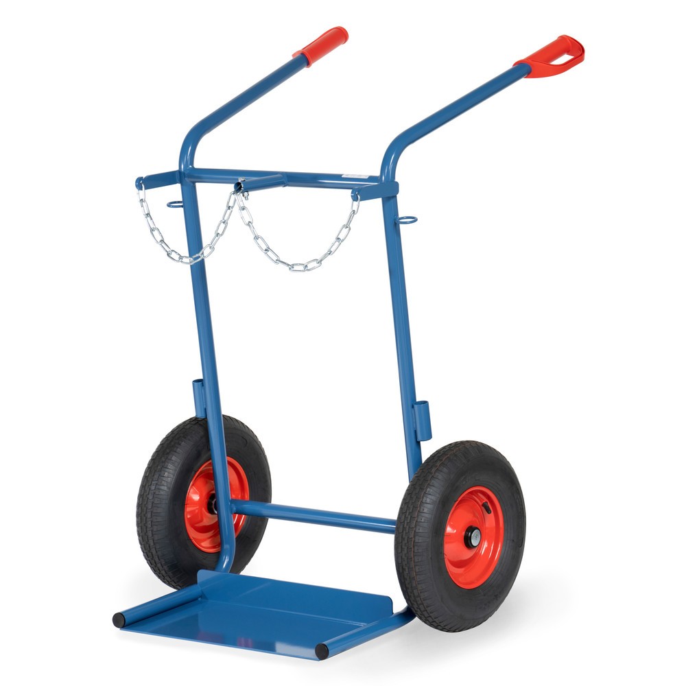Imagen del producto: carro|plataforma para botella de acero fetra®, para 2 botellas de acero de 40-50 litros, bandajes de aire