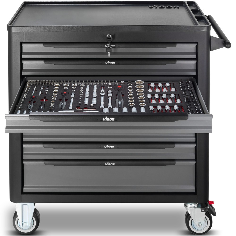 Número de imagen del producto 2: carro|plataforma de herramientas VIGOR® 1000 XL, 8 cajones, vacío