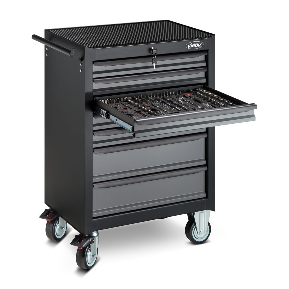 Imagen del producto: carro|plataforma de herramientas VIGOR® 500N, 7 cajones, vacío