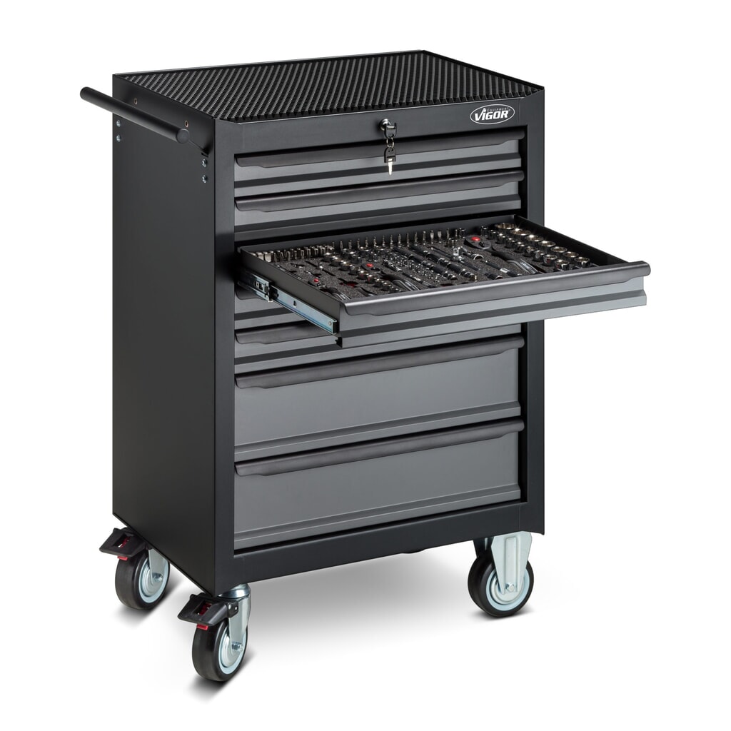 Imagen del producto: carro|plataforma de herramientas VIGOR® 500N, 7 cajones, vacío