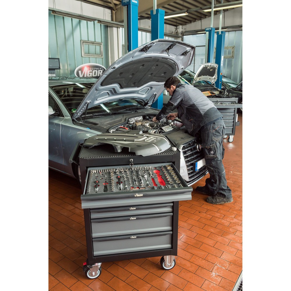 Número de imagen del producto 3: carro|plataforma de herramientas VIGOR® 500N, 7 cajones, vacío