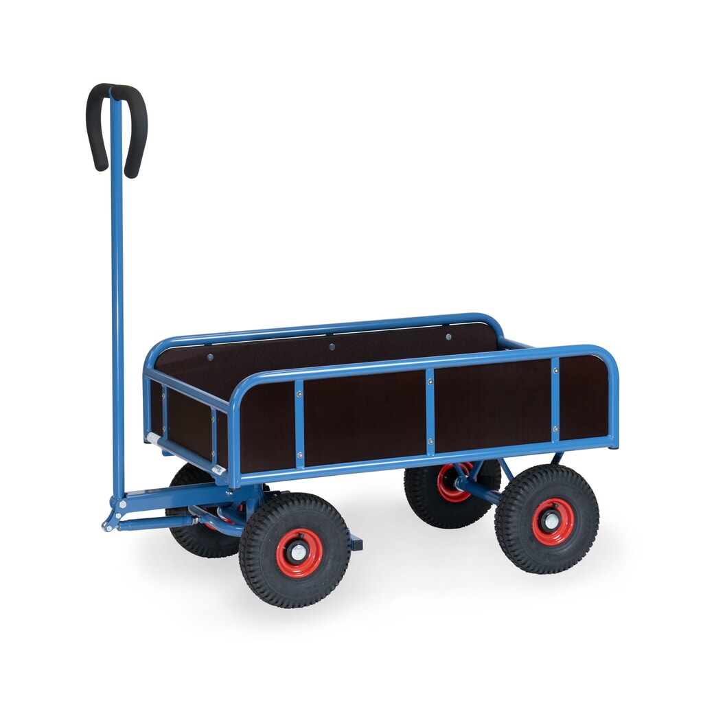 carro|plataforma de mano fetra® de 2 ejes con 4 paredes fijas