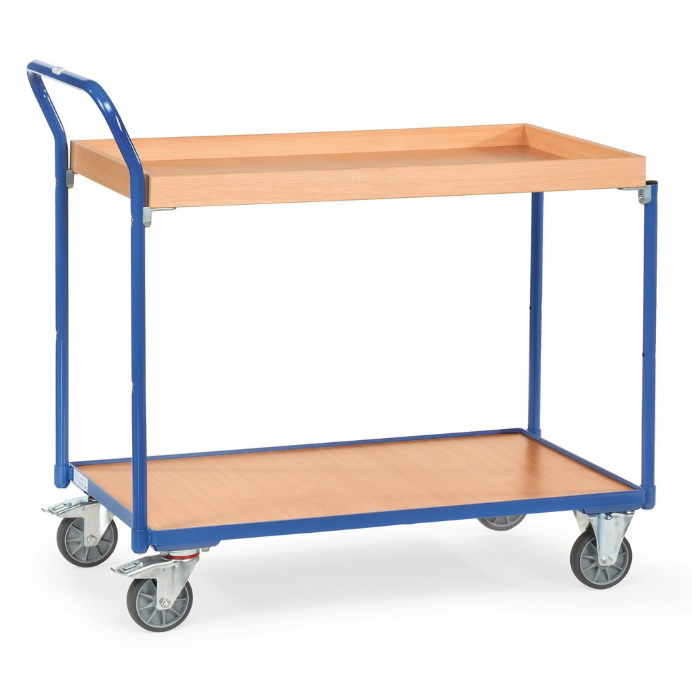 Imagen del producto: carro|plataforma de mesa fetra®, 1 piso de madera+1 cajas de madera de 1.000 x 600 mm, altura de construcción 1.030 mm