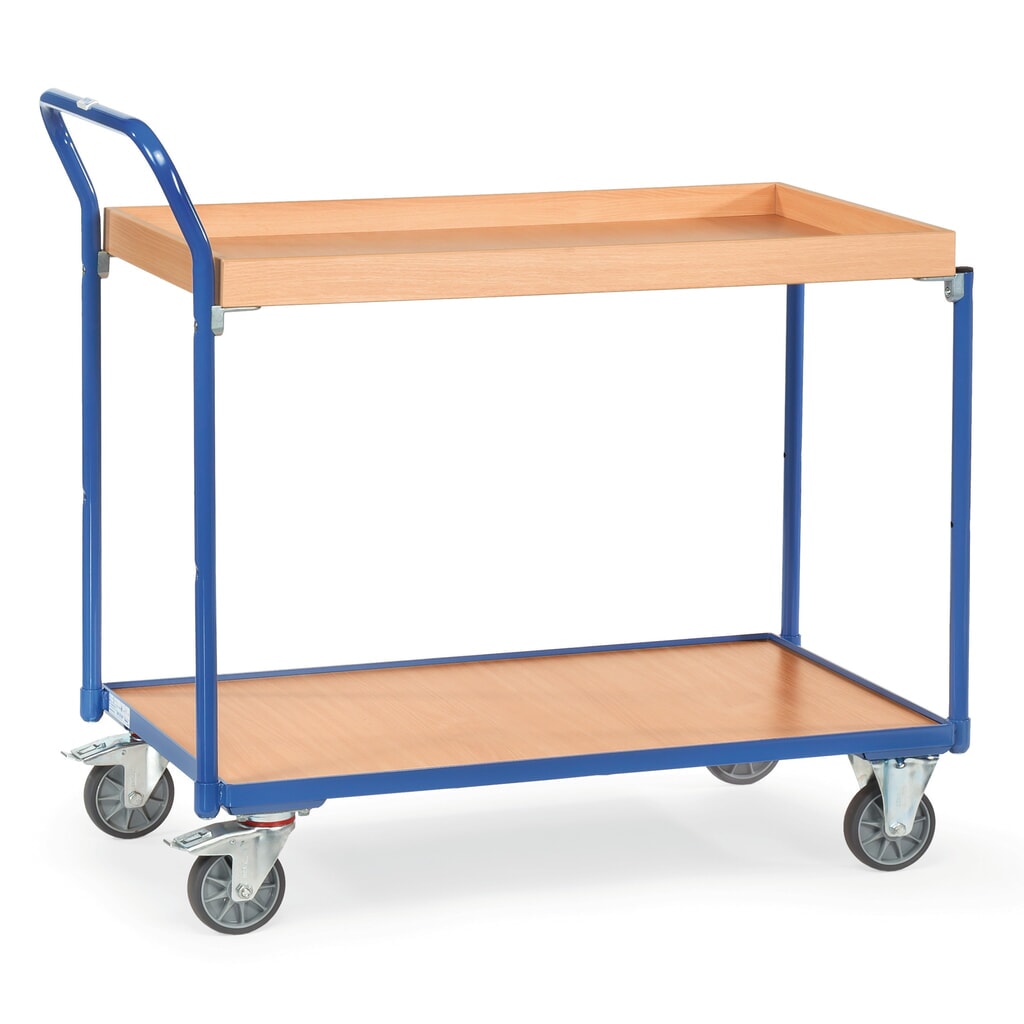 carro|plataforma de mesa fetra®, 1 piso de madera+1 cajas de madera à 850 x 500 mm, altura de construcción 1.030 mm Imagen del producto: carro|plataforma de mesa fetra®, 1 piso de madera+1 cajas de madera à 850 x 500 mm, altura de construcción 1.030 mm