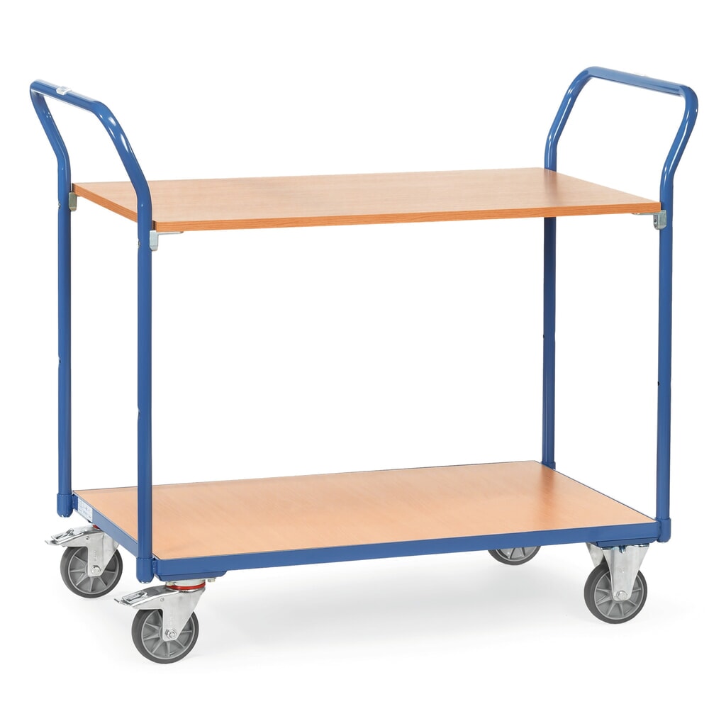 carro|plataforma de mesa fetra®, capacidad de carga 200 kg, 2 niveles de 850 x 500 mm Imagen del producto: carro|plataforma de mesa fetra®, capacidad de carga 200 kg, 2 niveles de 850 x 500 mm