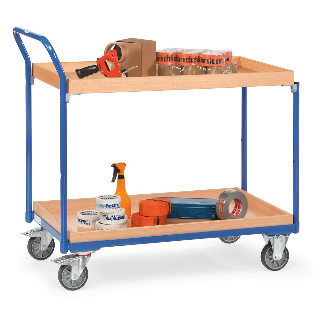 Número de imagen del producto 2: carro|plataforma de mesa fetra® con 2 cajas de madera de 850 x 500 mm, altura de construcción 1.030 mm