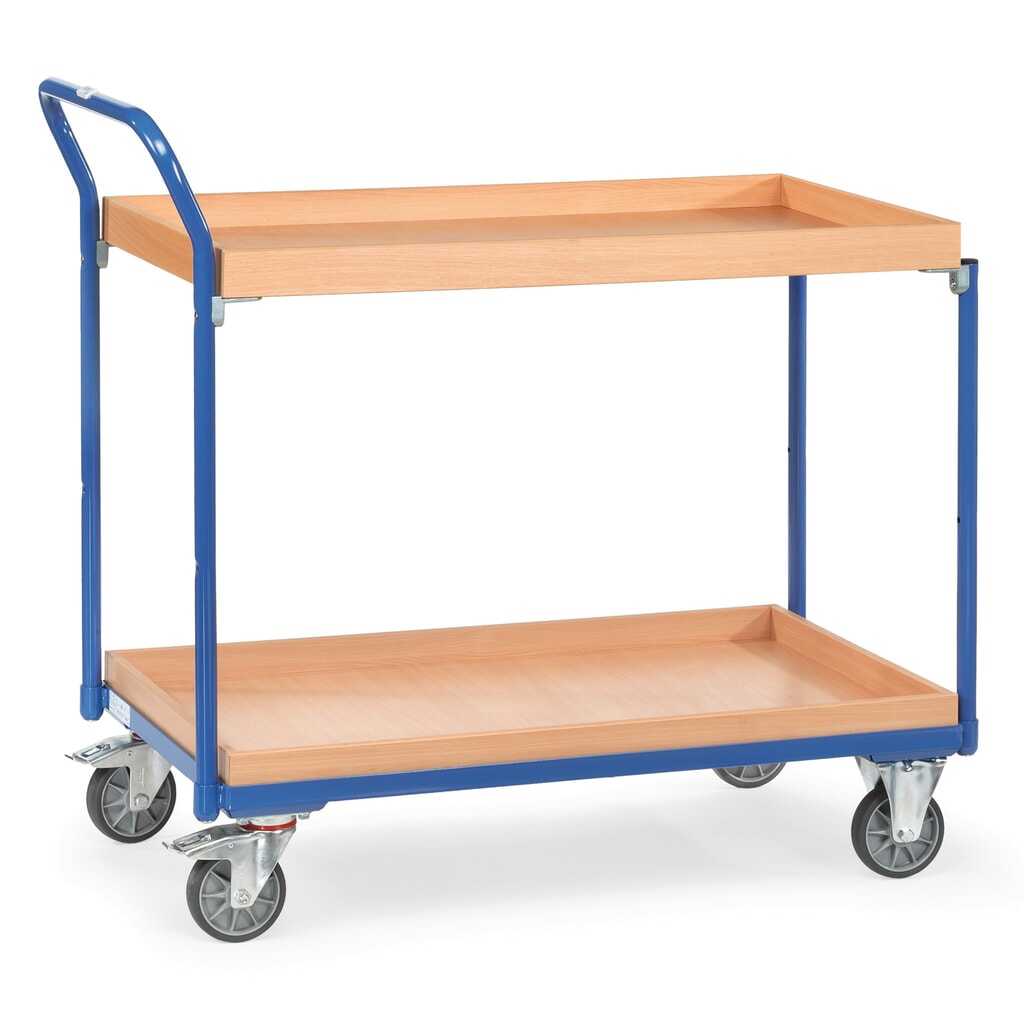carro|plataforma de mesa fetra® con 2 cajas de madera de 850 x 500 mm, altura de construcción 1.030 mm Imagen del producto: carro|plataforma de mesa fetra® con 2 cajas de madera de 850 x 500 mm, altura de construcción 1.030 mm