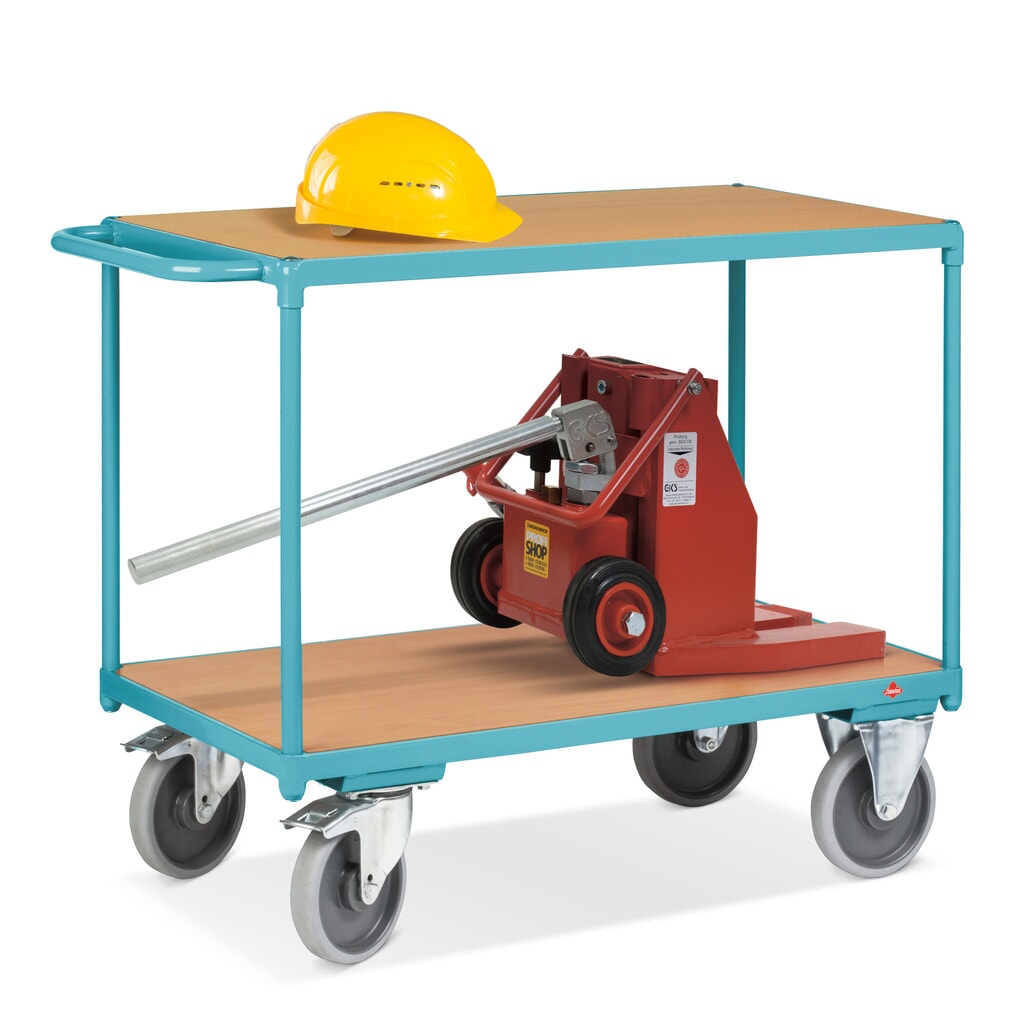 carro|plataforma de mesa pesado Ameise®, 2 niveles de 850 x 500 mm Número de imagen del producto 4: carro|plataforma de mesa pesado Ameise®, 2 niveles de 850 x 500 mm