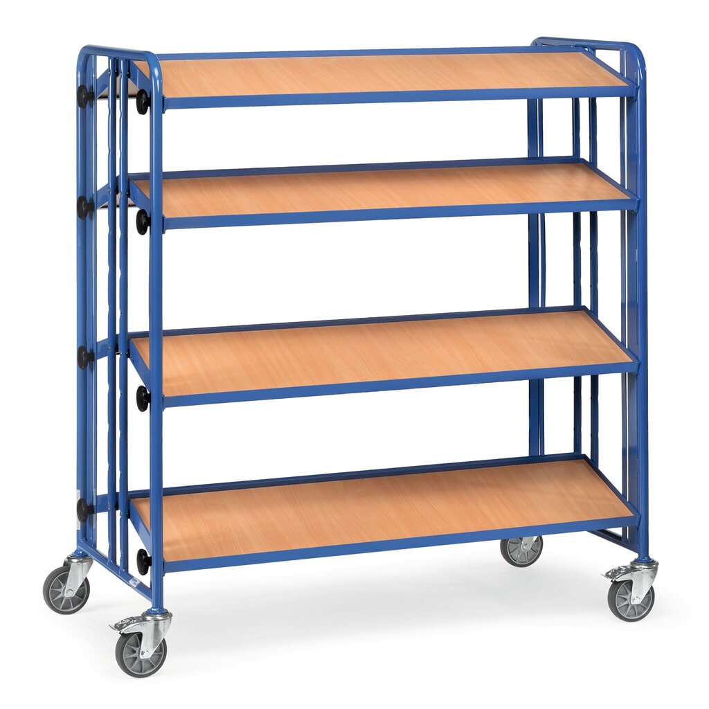 carro|plataforma de montaje fetra® con placas base, 4 niveles, doble cara Imagen del producto: carro|plataforma de montaje fetra® con placas base, 4 niveles, doble cara