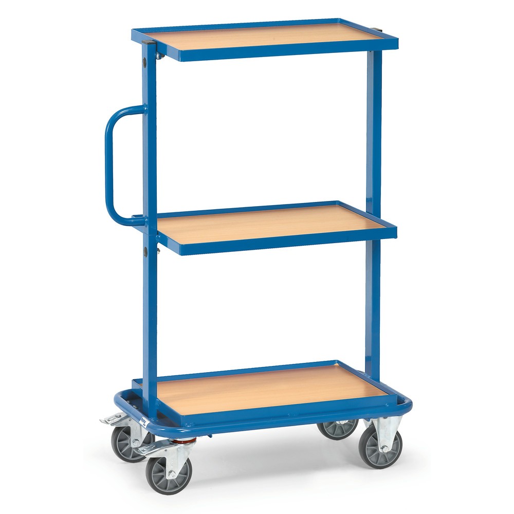 Imagen del producto: carro|plataforma de montaje fetra®, paneles a base de madera, 3 estantes sustancia sólida