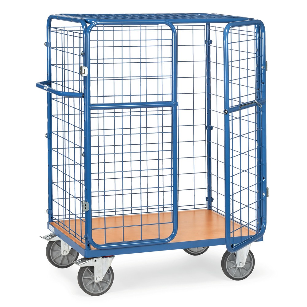 Imagen del producto: carro|plataforma de paquetes fetra®, capacidad de carga 600 kg, superficie de mercancía An x F 1.000 x 700 mm, altura de construcción 1.552 mm, con techo|tejadillo
