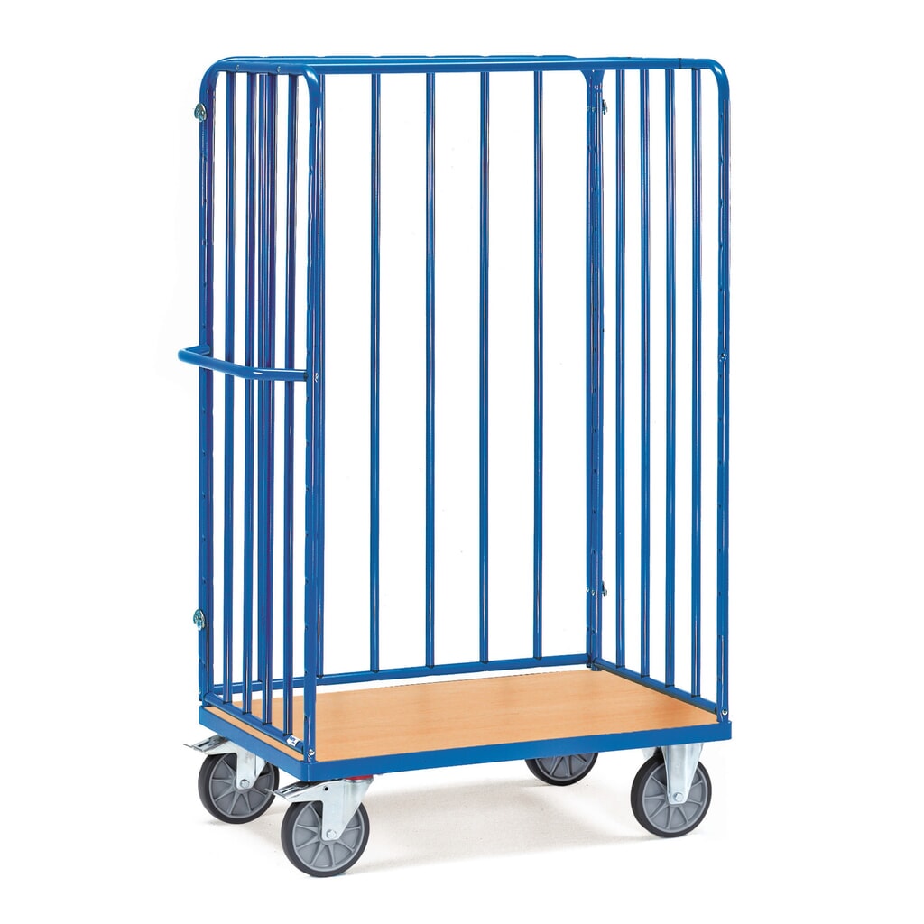 Imagen del producto: Carro para paquetes fetra®, con 3 paredes de soporte, superficie de carga BxT 1.000 x 600 mm, altura 1.800 mm