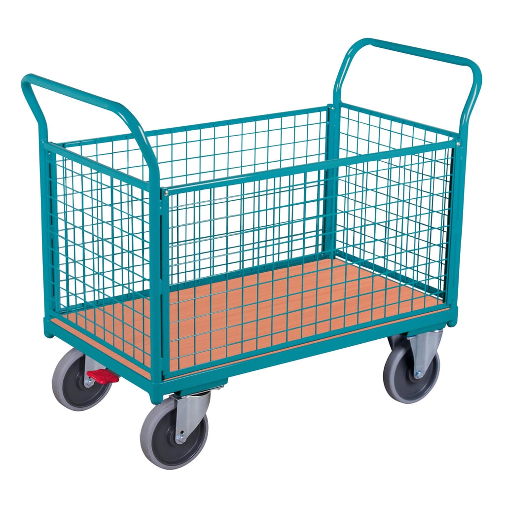 carro|plataforma de plataforma Ameise®, 4 caras con paredes de celosía, área de carga An x F. 652 x 1.000 mm Imagen del producto: carro|plataforma de plataforma Ameise®, 4 caras con paredes de celosía, área de carga An x F. 652 x 1.000 mm