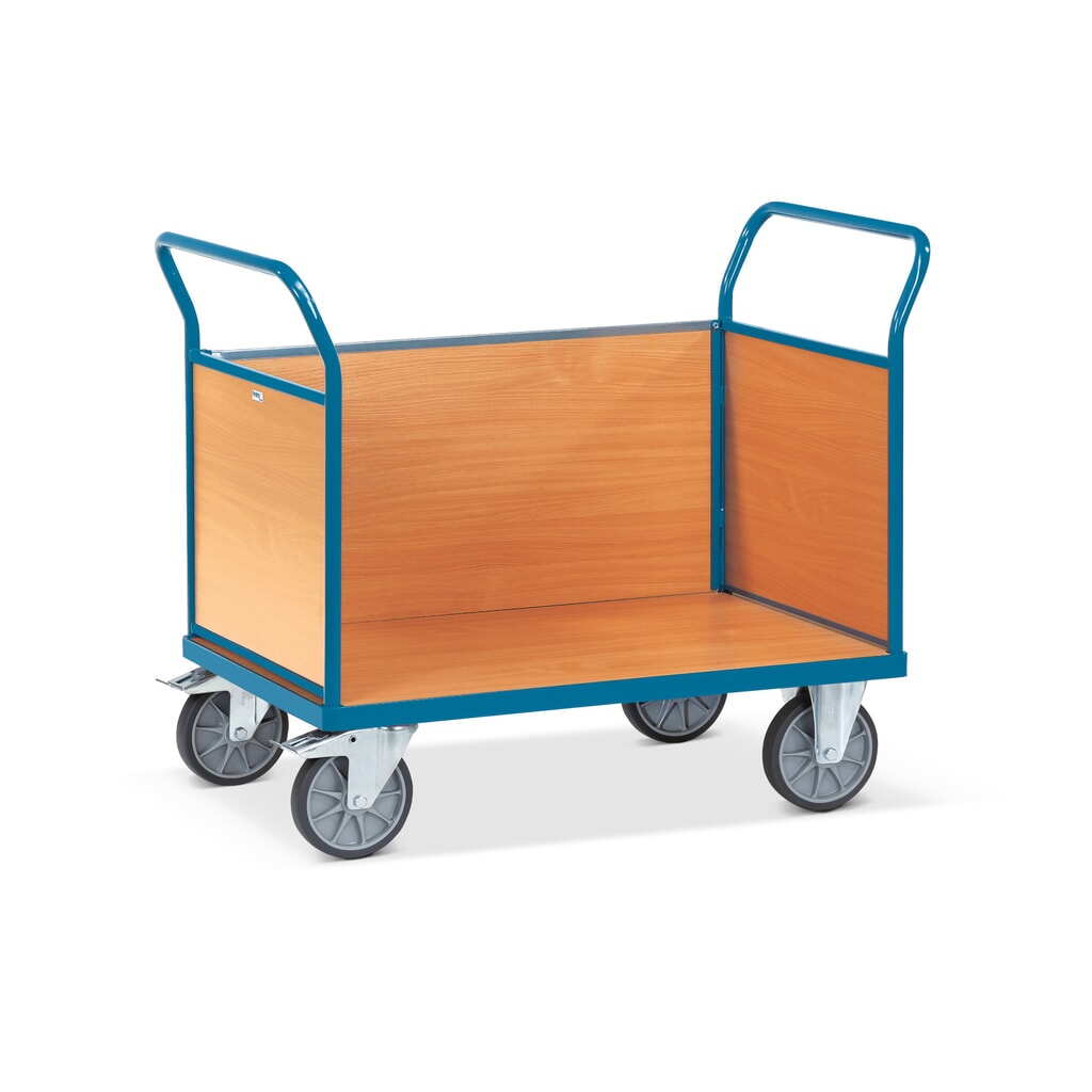 carro|plataforma de plataforma fetra®, 3 caras con paredes de madera