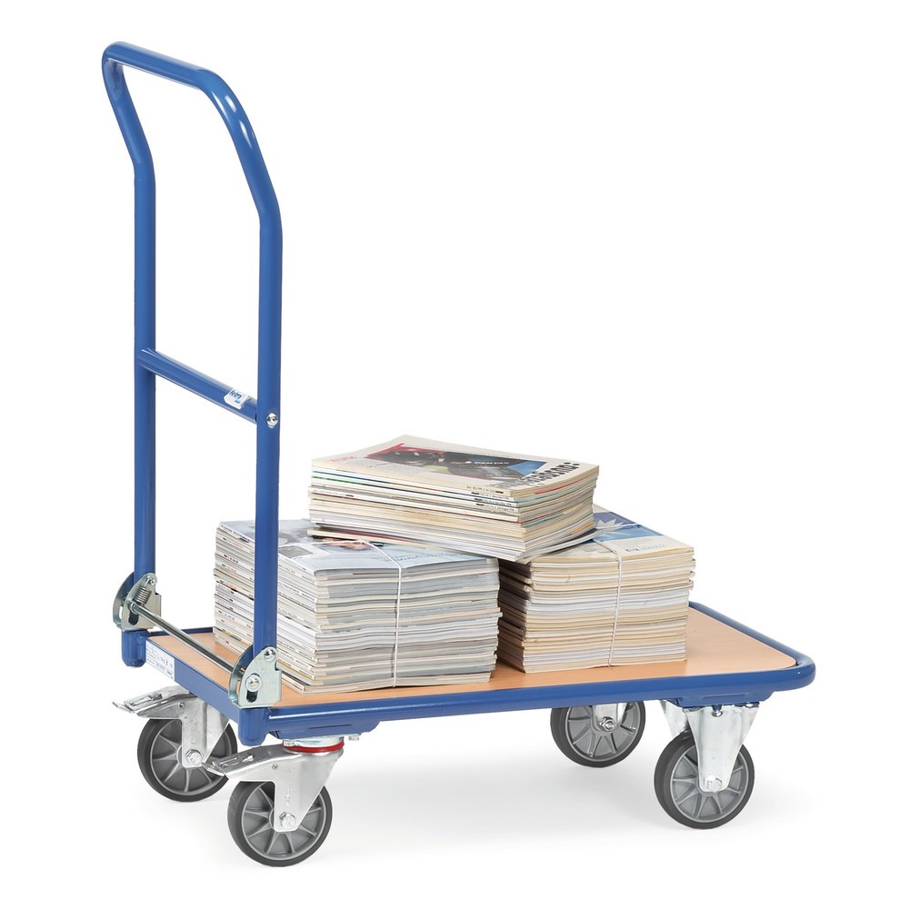 Número de imagen del producto 2: carro|plataforma de plataforma fetra® con área de carga de madera, portacarpetas colgantes plegable, ancho An x F 450 x 720 mm, capacidad de carga 150 kg