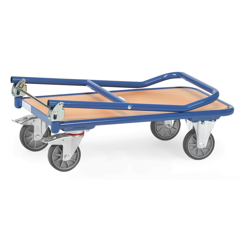 Número de imagen del producto 3: carro|plataforma de plataforma fetra® con área de carga de madera, portacarpetas colgantes plegable, ancho An x F 450 x 720 mm, capacidad de carga 150 kg