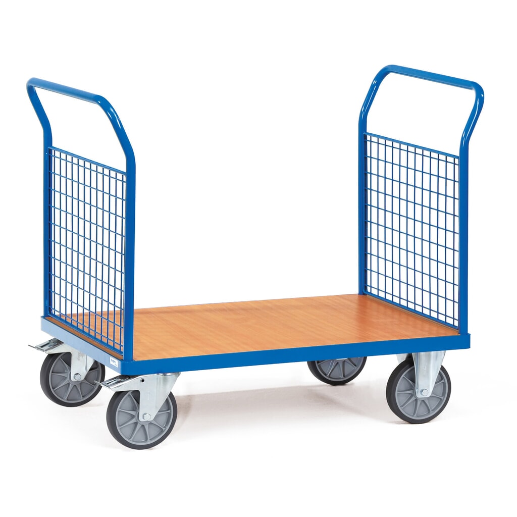 carro|plataforma de plataforma fetra®, de 2 caras con paredes de celosía, área de carga An x F 500 x 850 mm Imagen del producto: carro|plataforma de plataforma fetra®, de 2 caras con paredes de celosía, área de carga An x F 500 x 850 mm