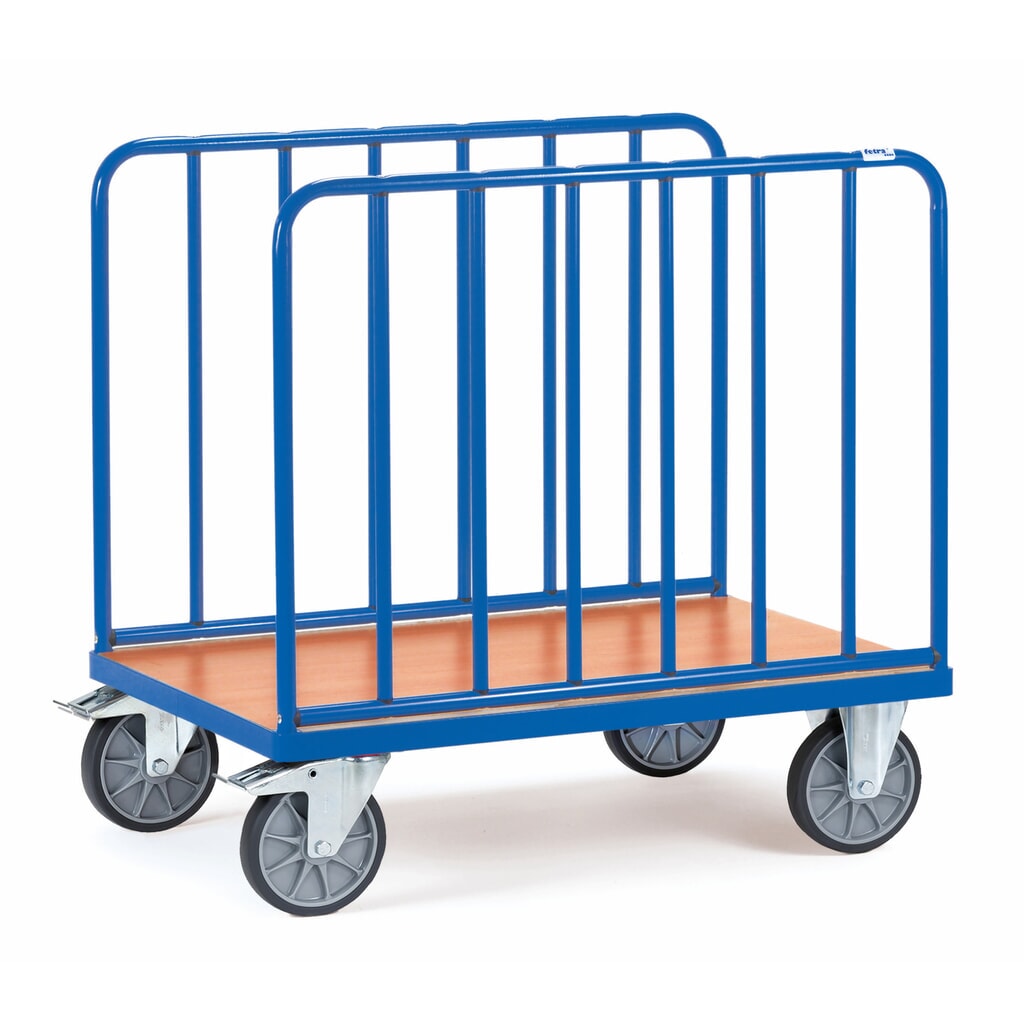 Imagen del producto: carro|plataforma de plataforma fetra®, de 2 caras con puntales de tubo verticales, área de carga An x F 600 x 1.000 mm