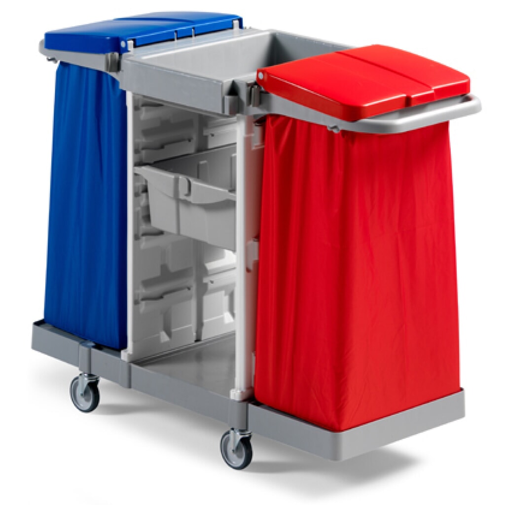 carro|plataforma de servicio Duo, 2 marcos de soporte para bolsas de 120 litros, 2 cestas de almacenamiento Imagen del producto: carro|plataforma de servicio Duo, 2 marcos de soporte para bolsas de 120 litros, 2 cestas de almacenamiento