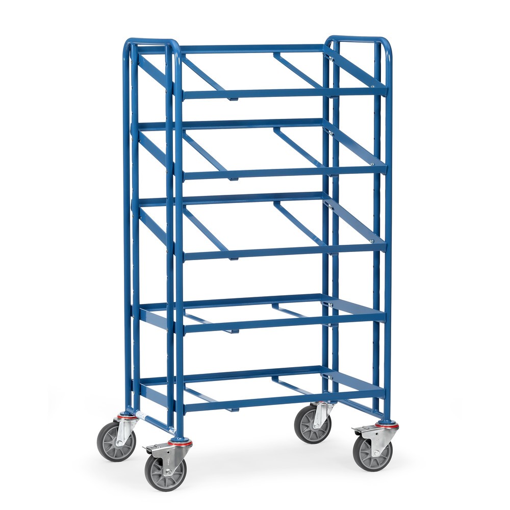 Imagen del producto: carro|plataforma de suelo Eurobox fetra®, bastidor|chasis abierto, capacidad de carga 300 kg, 5 pisos à 820 x 610 mm