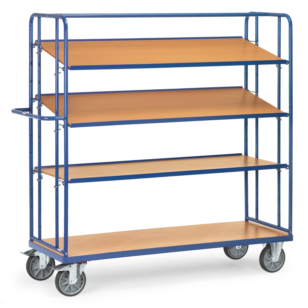 carro|plataforma de suelo Eurobox fetra®, capacidad de carga 500 kg, 4 niveles de 1.250 x 610 mm Imagen del producto: carro|plataforma de suelo Eurobox fetra®, capacidad de carga 500 kg, 4 niveles de 1.250 x 610 mm