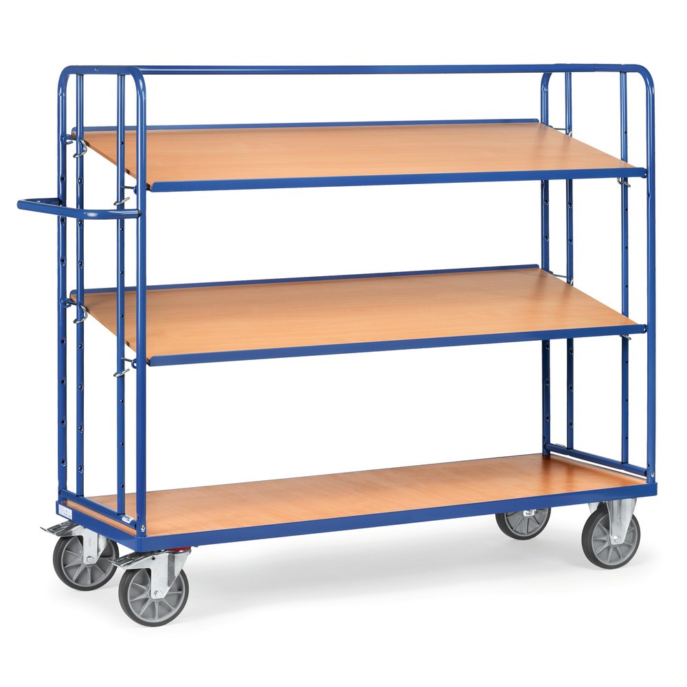 Imagen del producto: carro|plataforma de suelo Eurobox fetra®, capacidad de carga 500 kg, 3 niveles de 1.650 x 610 mm