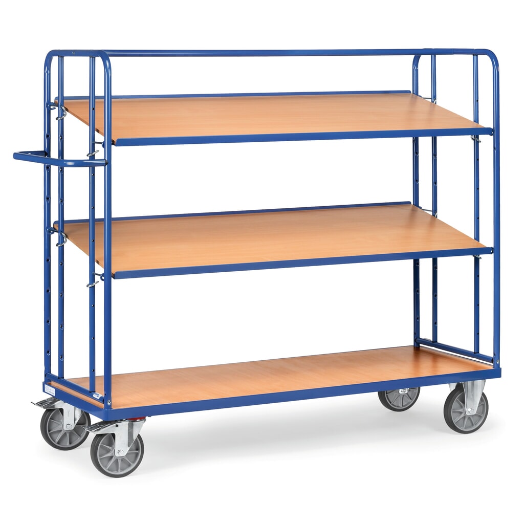 carro|plataforma de suelo Eurobox fetra®, capacidad de carga 500 kg, 3 niveles de 1.250 x 610 mm Imagen del producto: carro|plataforma de suelo Eurobox fetra®, capacidad de carga 500 kg, 3 niveles de 1.250 x 610 mm