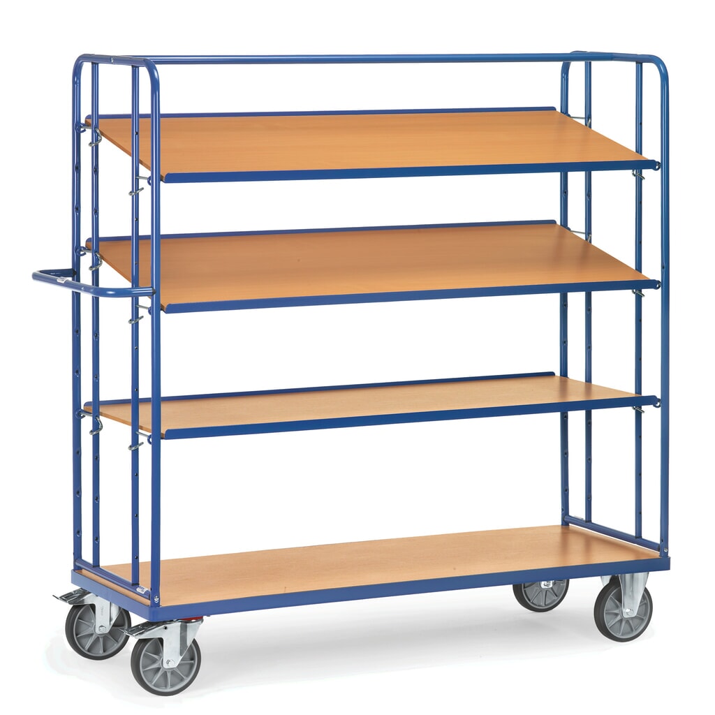 Número de imagen del producto 3: carro|plataforma de suelo Eurobox fetra®, capacidad de carga 500 kg, 4 niveles de 1.250 x 610 mm