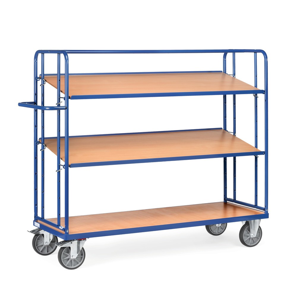 Número de imagen del producto 3: carro|plataforma de suelo Eurobox fetra®, capacidad de carga 500 kg, 3 niveles de 1.650 x 610 mm