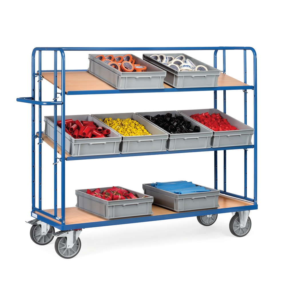 Número de imagen del producto 2: carro|plataforma de suelo Eurobox fetra®, capacidad de carga 500 kg, 3 niveles de 1.650 x 610 mm