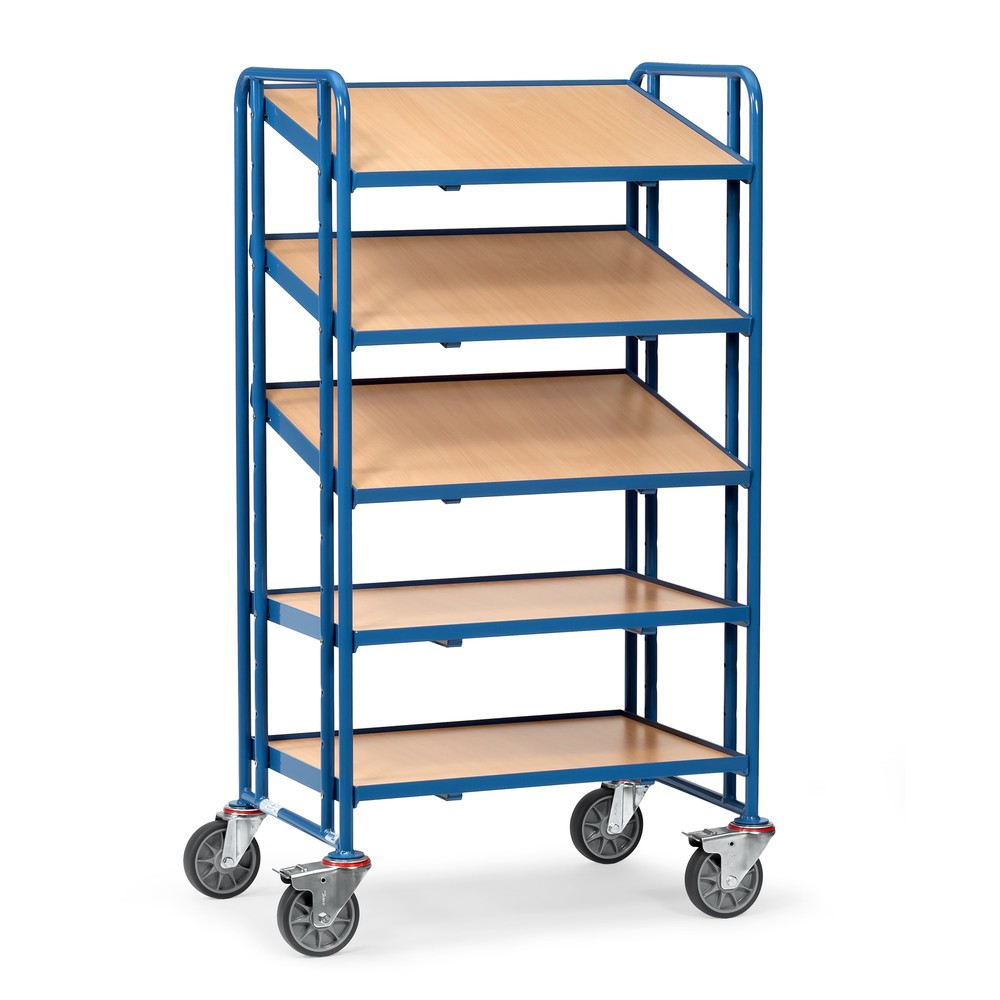 Imagen del producto: carro|plataforma de suelo Eurobox fetra®, con estantes, capacidad de carga 300 kg, 5 pisos à 820 x 610 mm