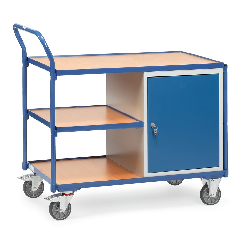 Imagen del producto: carro|plataforma de taller fetra®, armario, 3 estantes, capacidad de carga 300 kg