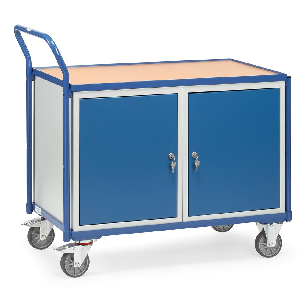 Imagen del producto: carro|plataforma de taller fetra®, 2 armarios, capacidad de carga 300 kg