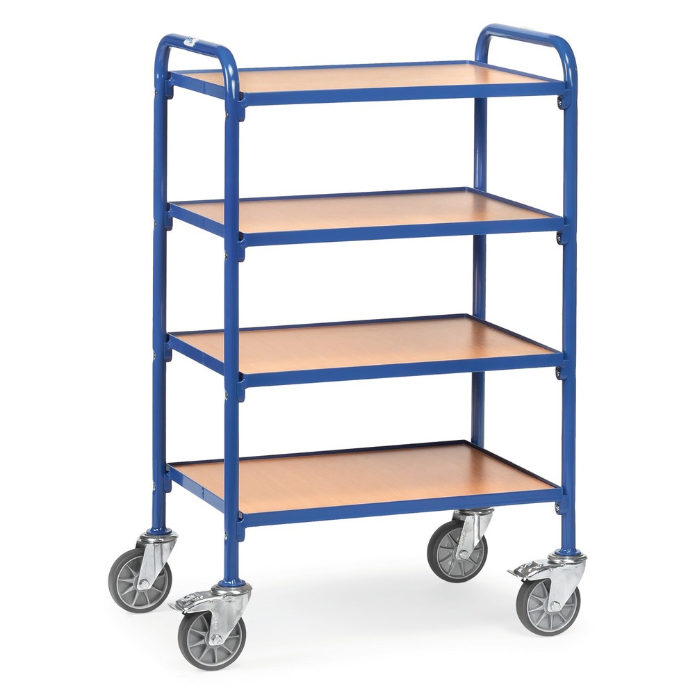 Imagen del producto: carro|plataforma lateral fetra® para cajas de almacenamiento con frente abierto, con placas base à 630 x 470 mm