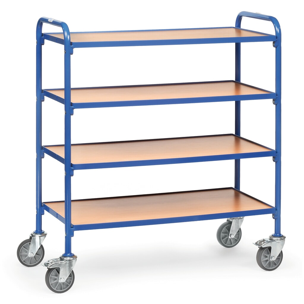 Imagen del producto: carro|plataforma lateral fetra® para cajas de almacenamiento con frente abierto, con placas base à 940 x 470 mm
