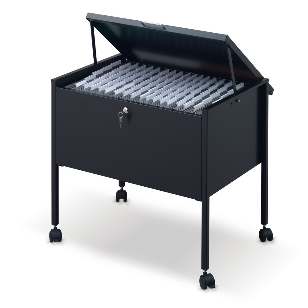 Número de imagen del producto 2: Carro portacarpetas colgantes para 80 carpetas, negro, con cerradura