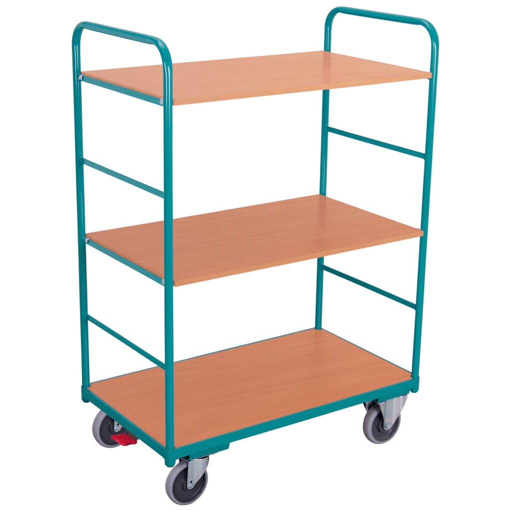 carros con estantes Ameise®, capacidad de carga 250 kg, abierto por todos los lados, 3 niveles de 1.000 x 600 mm Imagen del producto: carros con estantes Ameise®, capacidad de carga 250 kg, abierto por todos los lados, 3 niveles de 1.000 x 600 mm
