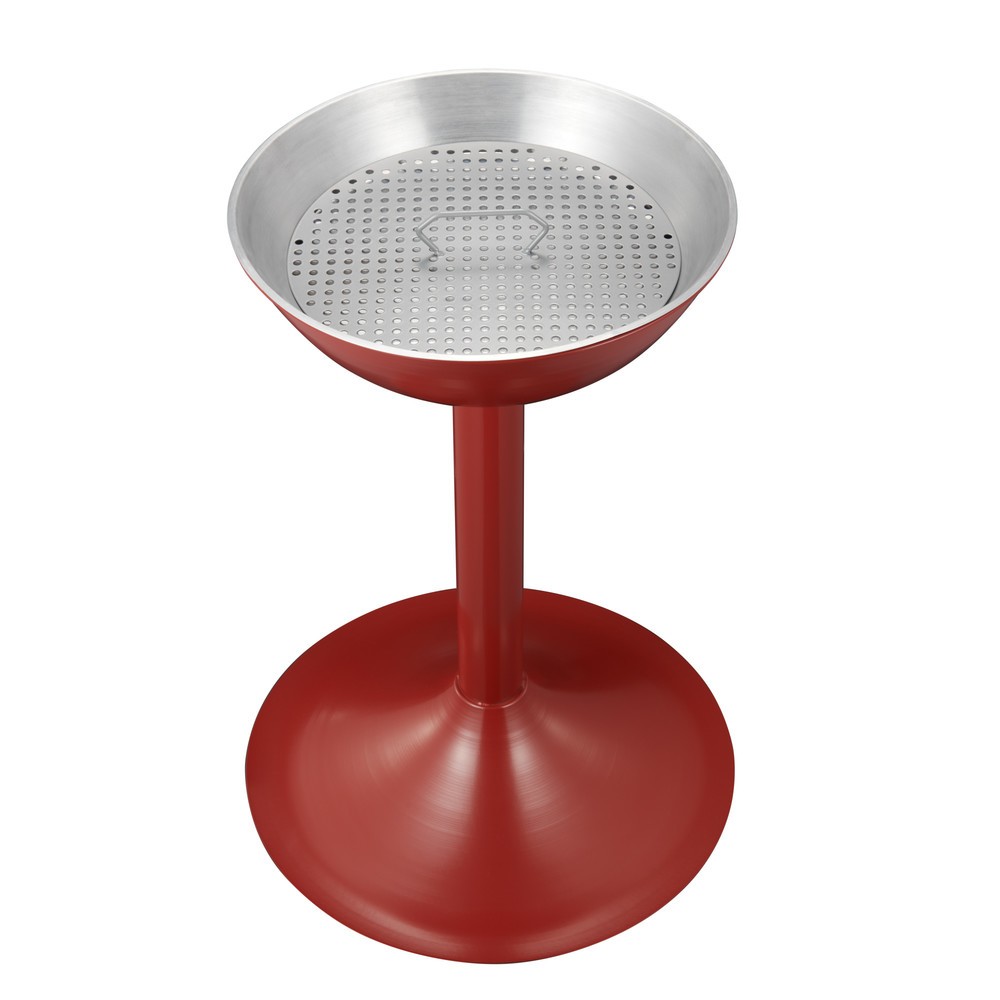 Número de imagen del producto 2: Cenicero de columna de acero con pieza insertada y rejilla redondo rojo
